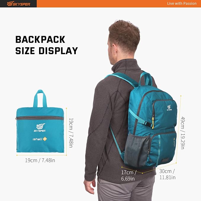 SKYSPER Lightweight Packable Backpack - 30L Hiking Daypack - Image 6