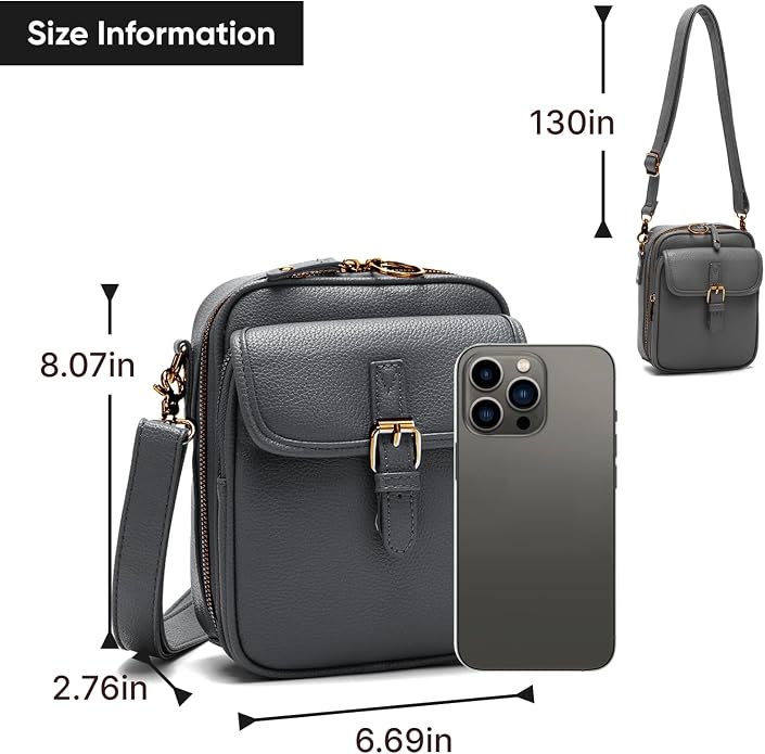 1060 Leather Crossbody Bags for Women Anti-Theft Vegan Purse - Image 7