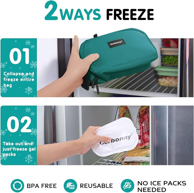 Cerbonny Small Cooler Bag Freezable Lunch Bag - Image 3