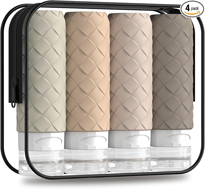 Travel Bottles for Toiletries, TSA Approved Silicone Travel Size Containers for by Silevoler