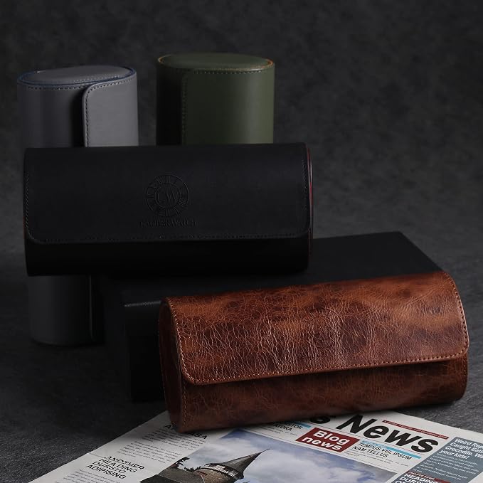 Genuine Napa Leather Watch Roll Travel Case - Image 4