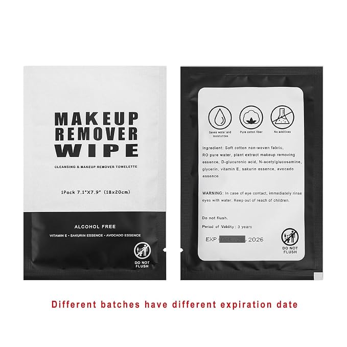 50 pcs Makeup Remover Wipes Bulk Individually Wrapped Makeup Wipes Single - Image 6