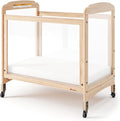 Foundations Serenity Compact Clearview Daycare Crib, Fixed Side, Durable Wood by FoundationsChildrensProducts