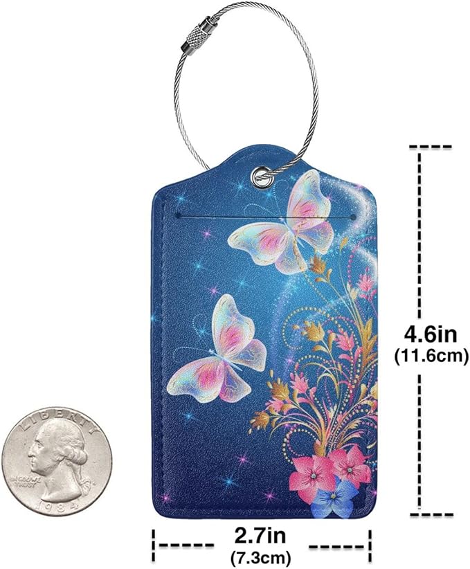 2 Pcs Beautiful Blue Luggage Tags - Image 5