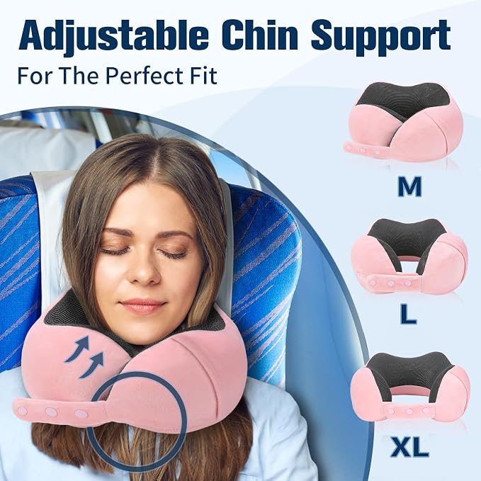 Neck Pillow for Traveling, Travel Pillows for Airplanes, 100% Pure Memory Foam - Image 2