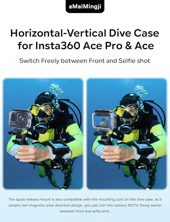 Underwater Dive Case for Insta360 Ace Pro/Ace, 60M/196FT Waterproof Case - Image 2