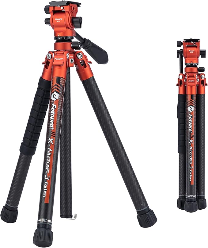 Fotopro Carbon Fiber Travel Tripod 2.2lbs Ultralight 64 Inch Portable Compact by Fotopro