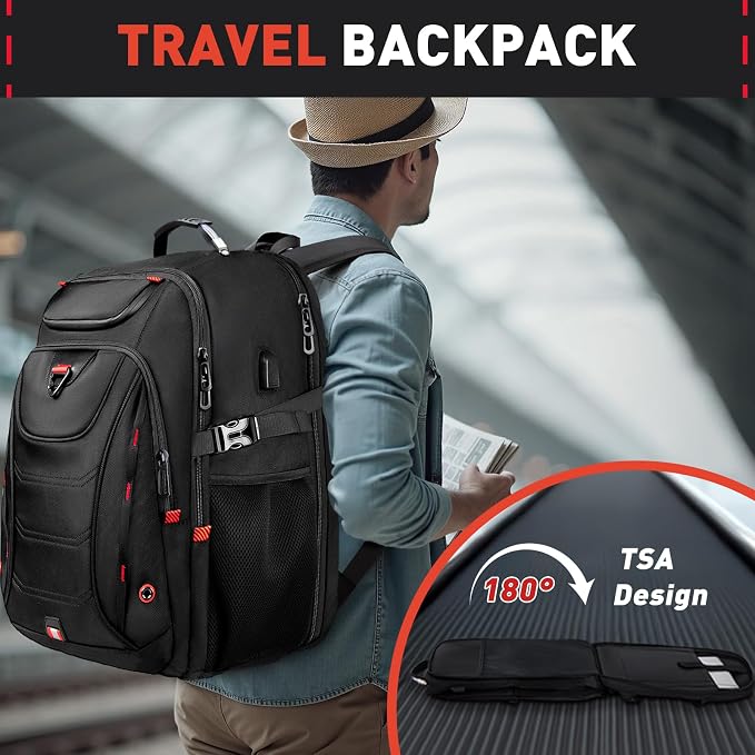 Z-MGKISS 55L Extra Large Travel Backpack, 18.4 Inch Laptop Backpack - Image 5