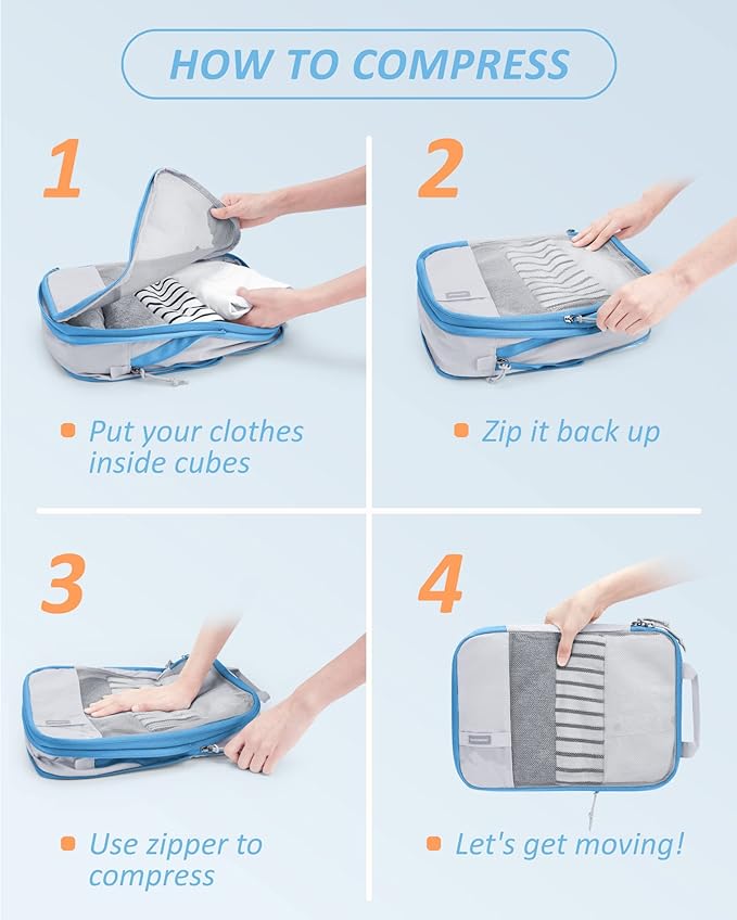 BAGSMART 6 Set Compression Packing Cubes - Image 6
