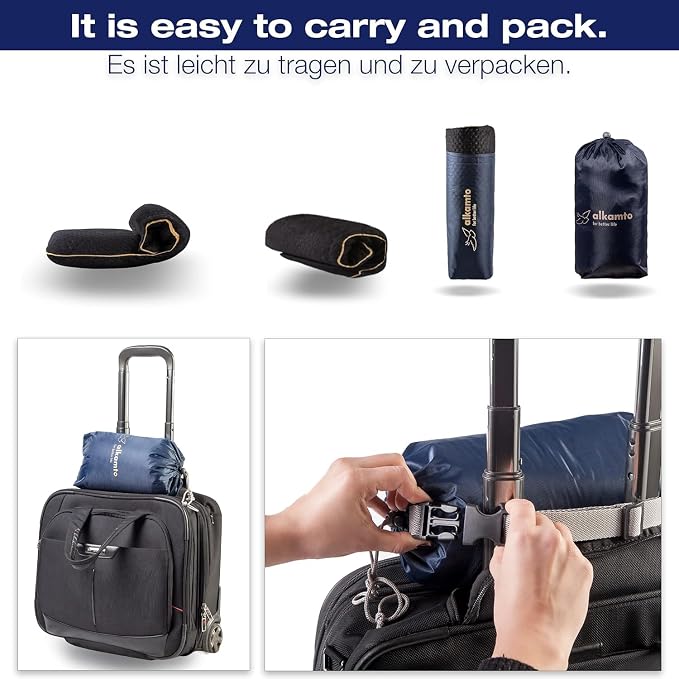 Travel & Camping Comfortable Memory Foam Pillow – Easy to Carry Portable Bag – - Image 3