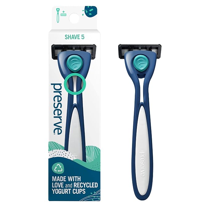 Preserve Shave 5 Five Blade Refillable Razor, Made from Recycled Materials by Preserve
