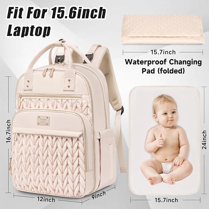 Diaper Bag Backpack, Stylish Baby Diaper Bag, Waterproof Travel Diaper - Image 2