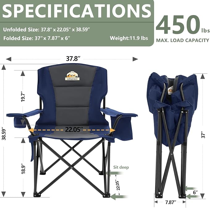 Oversized Folding Camping Chairs - Image 3