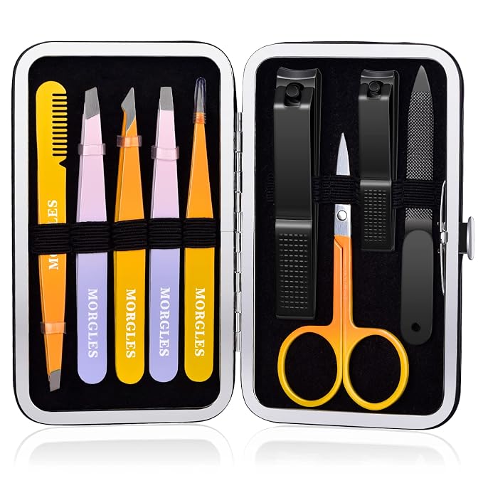 MORGLES Tweezers Set, Professional Nail Clippers and Tweezer Kit by Morgles