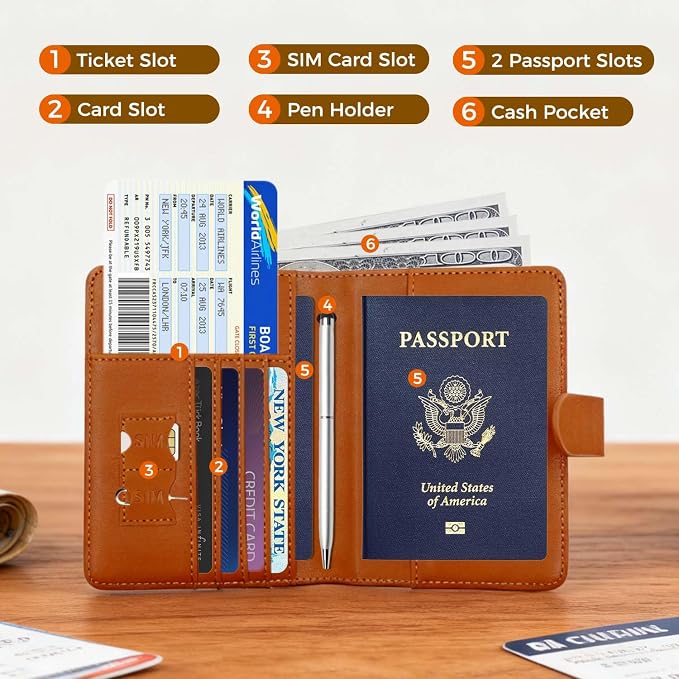 Melsbrinna Premium Leather Passport Holder Covers Case, Waterproof Rfid - Image 2