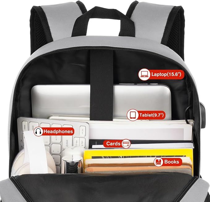Unisex School Backpack, Classic Bookbag Adults and Teens Schoolbag - Image 3