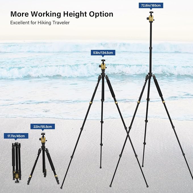 Geekoto 73-Inch Camera Tripod - Image 5
