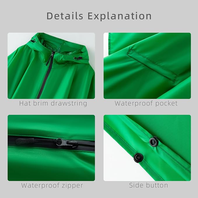 Cloak raincoat Unisex poncho Adult hooded men and women - Image 4