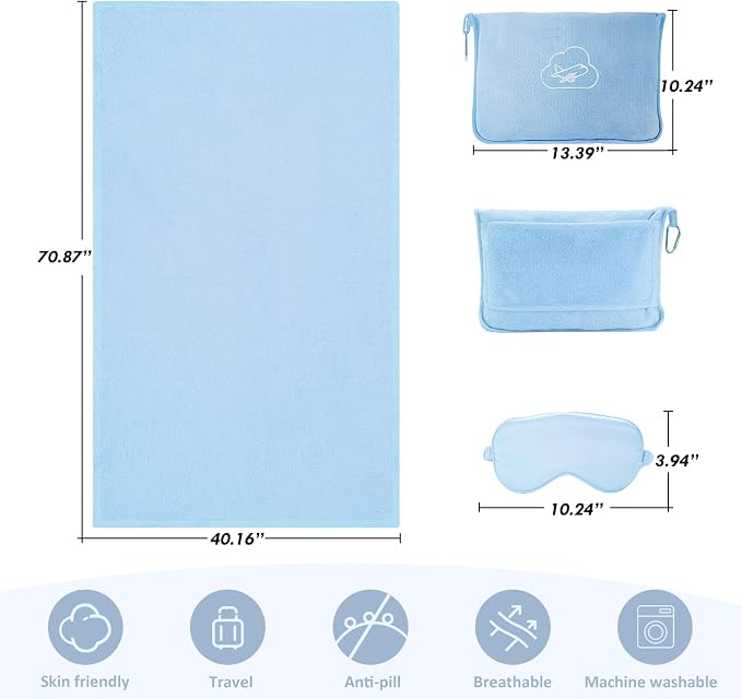 Travel Blanket, Ultra-Soft, Warm & Lightweight Travel Blanket Airplane - Image 3