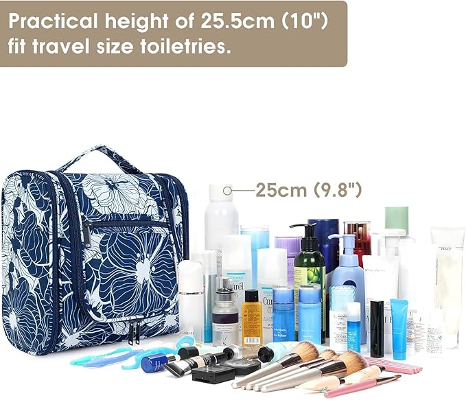 Narwey Hanging Toiletry Bag for Women Travel Makeup Bag Organizer Toiletries - Image 5