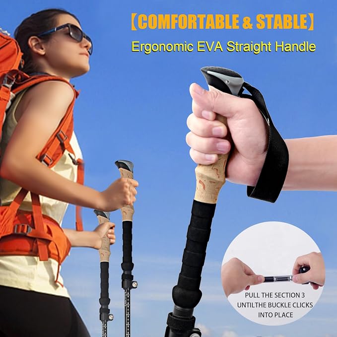 Trekking Poles Aviation Grade Aluminum Alloy-Strong Lightweight Collapsible - Image 4