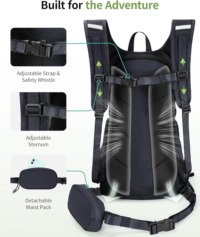 ECOHUB Hydration Backpack for Men Women, 20L Lightweight Hiking Daypack Cycling - Image 2