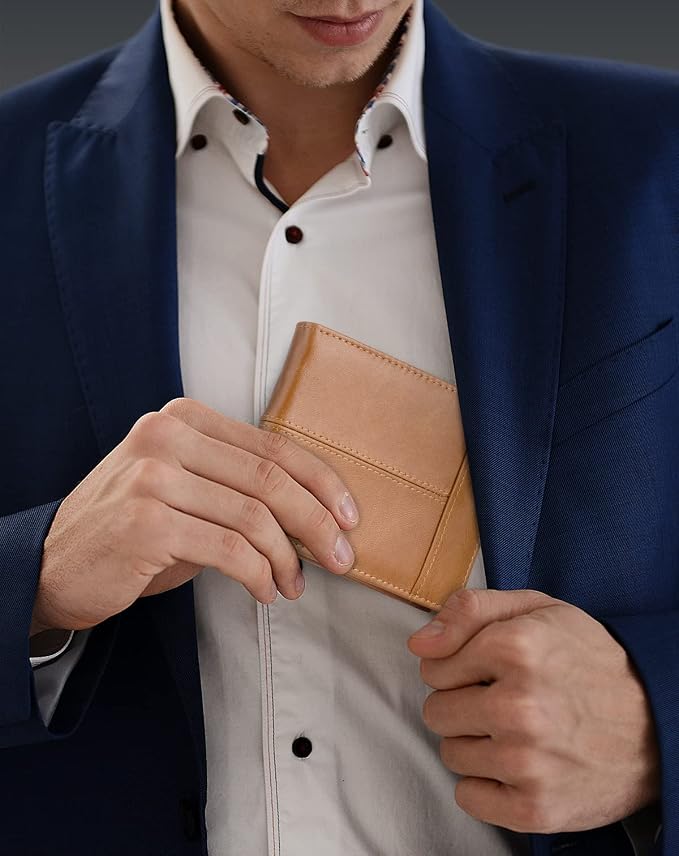 Swallowmall Mens Wallet Rfid Blocking Genuine Leather Bifold Wallets - Image 3