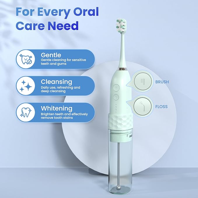 Portable Water flosser with Electric Toothbrush, 2 in 1 Teeth Cleaning Kit - Image 3