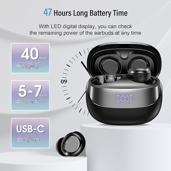 Sleep Earbuds Bluetooth 5.4 in Ear Light-Weight Headphones, Mini Sleep - Image 5