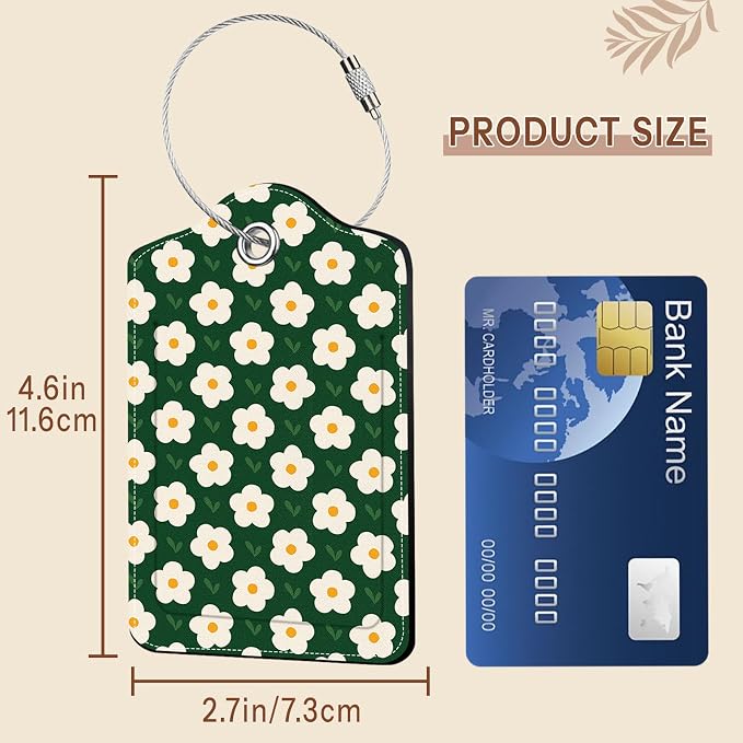 2 Pack Floral Luggage Tag for Women, Name ID Labels - Image 7