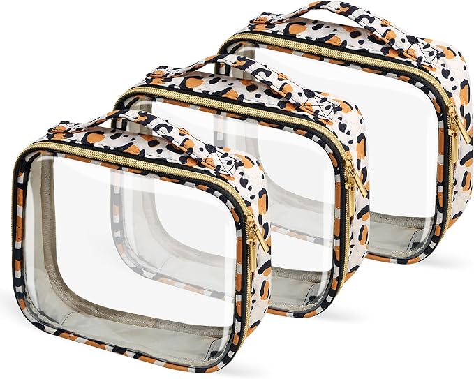 TSA Approved Travel Toiletry Bag, 3 Pack Clear Makeup Bags by FAYORORY
