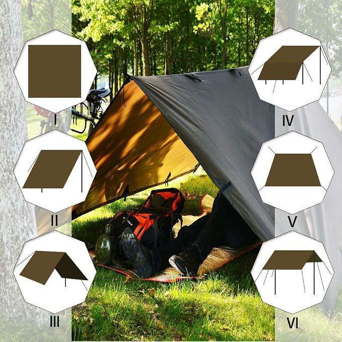 KALINCO Waterproof Camping Tarp Tent Hammock Rain Fly, 10X10FT/10X15FT - Image 5