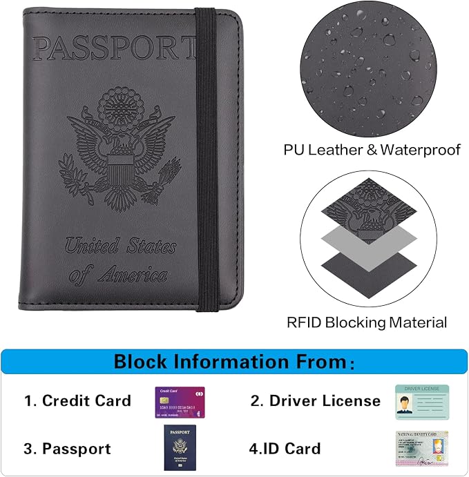 Melsbrinna Premium Leather Passport Holder Covers Case, Waterproof Rfid - Image 5
