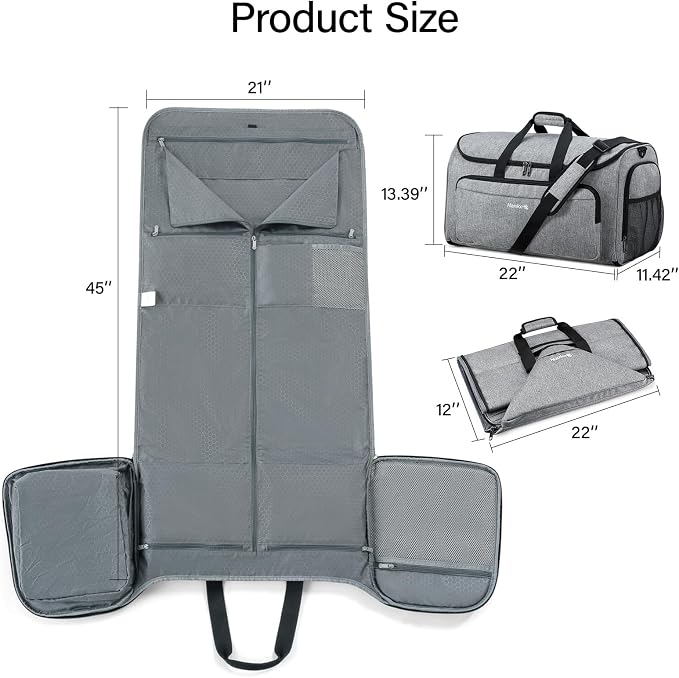 Hanke Carry on Garment Bags for Travel, Convertible Duffle Bag Luggage Bag - Image 4
