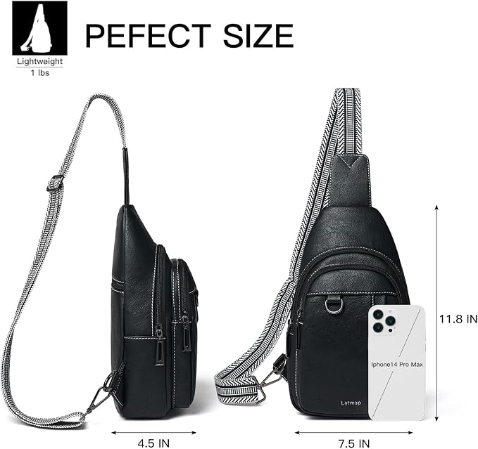 7L Sling Bag for Women Men Leather Small Sling Backpack Daypack Anti Theft - Image 6