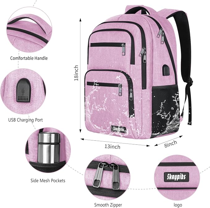 Backpck for Women, School backpacks for Teen Girls Boys, 15.6 inch Laptop Back - Image 4