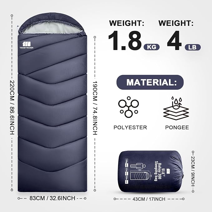 Sleeping Bags for Adults Cold Weather, Waterproof, Lightweight Camping Sleeping - Image 2