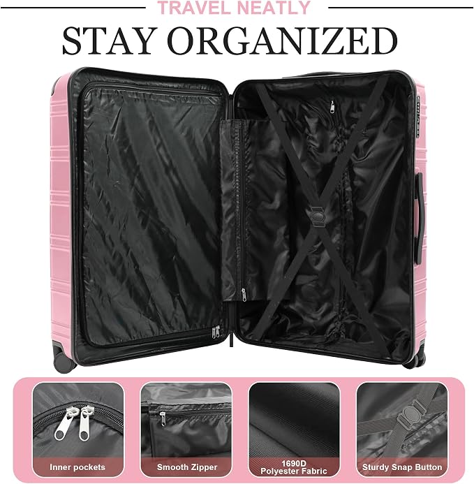 Luggage Sets 4 Piece, ABS PC Lightweight Suitcases - Image 5