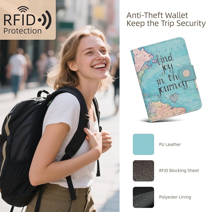 ZOPPEN Passport Holder Women, Passport Cover Travel Wallet Rfid Blocking - Image 3