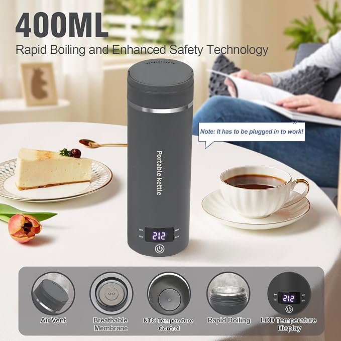Travel Electric Kettle Portable Mini Kettle, Small Hot Water Boiler - Image 3