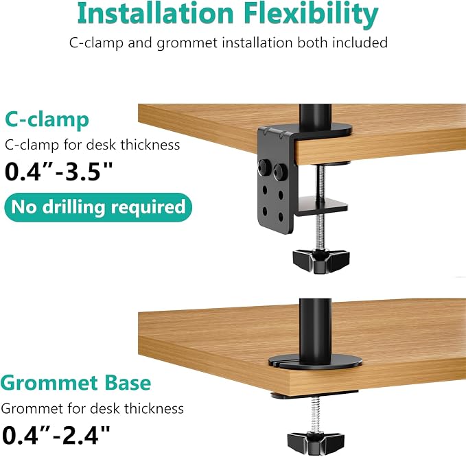 WALI Laptop Tray Desk Mount for 17inch Notebook, Fully Adjustable Laptop Arm up - Image 7
