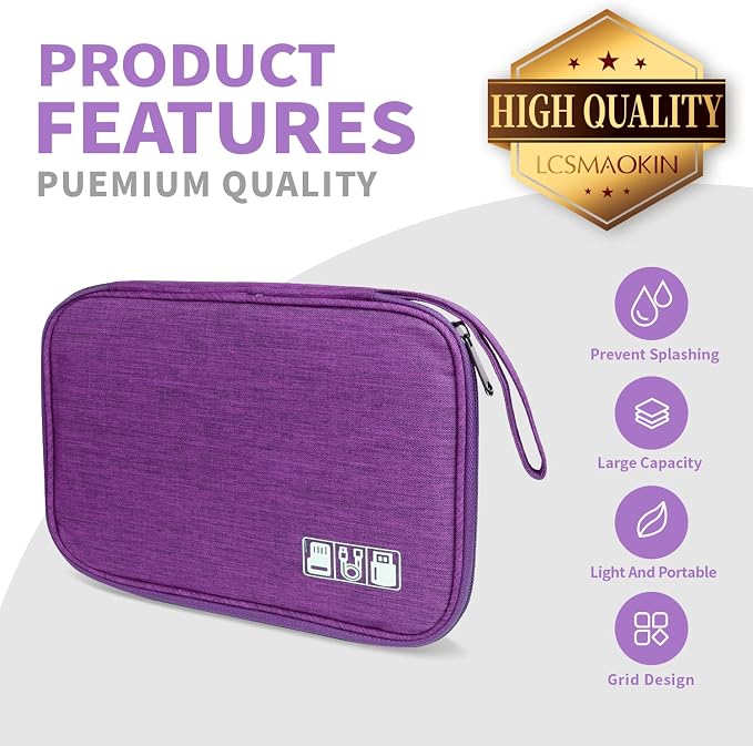 Electronics Travel Organizer, Portable Waterproof Electronic Travel Storage Bag - Image 2