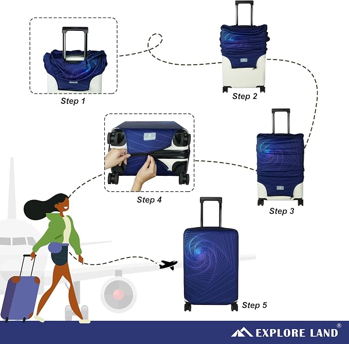 Explore Land Travel Luggage Cover Suitcase Protector Fits 31-32 Inch Case - Image 5