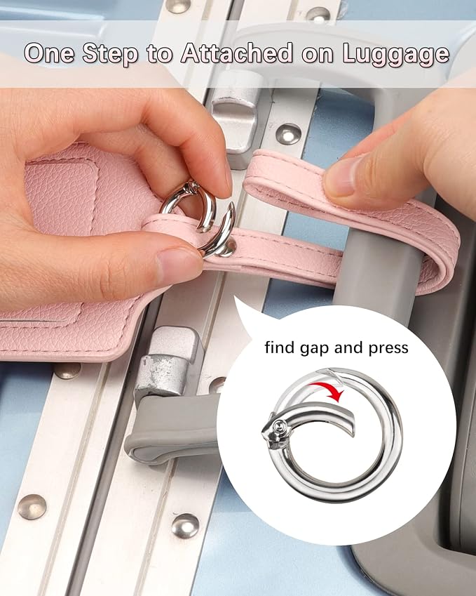 Teskyer Luggage Tags, 3 Pack Premium PU Leather Luggage Tags - Image 5