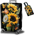 Suitcase Protector Plus 1 Luggage Tag, Sunflower Orchids Travel Cover by BWEGRHE