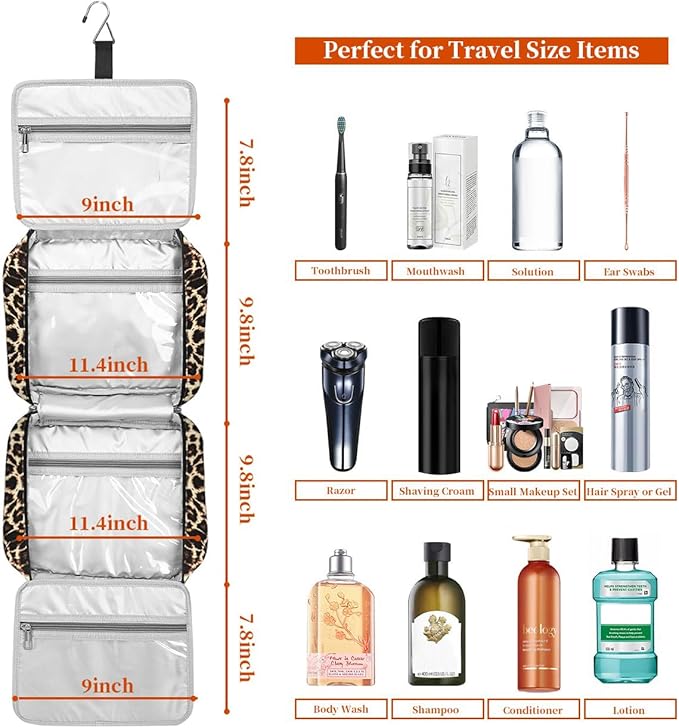 Hanging Travel Toiletry Bag, Large Capacity Cosmetic Travel Toiletry Organizer - Image 3