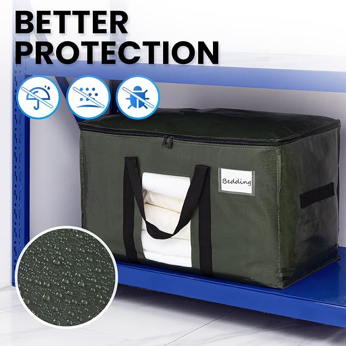 TAILI 4 Pack Green Extra Large Storage Bags, Heavy Duty Totes - Image 8