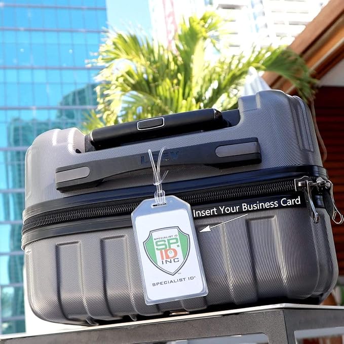 5 Pack - Premium Rigid Airline Luggage Tag Holders - Heavy Duty Hard Plastic - Image 6