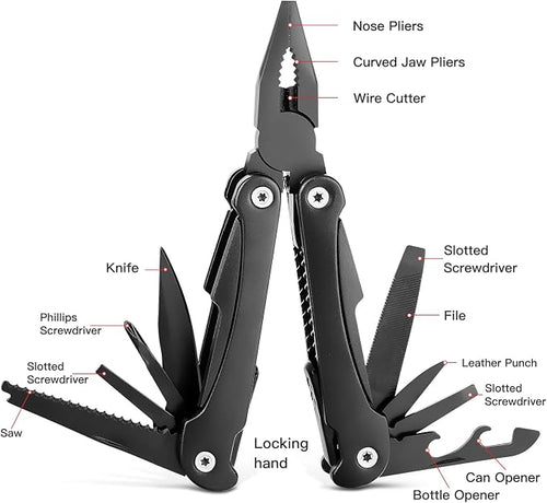 14 IN 1 Multitool Pliers with Pocket Clip, Portable Multi Tool, Pocket Knife - Image 2
