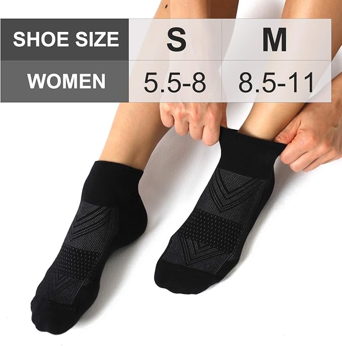 CS CELERSPORT 6 Pairs Women's Running Ankle Socks Athletic Sport Socks Cushioned - Image 2